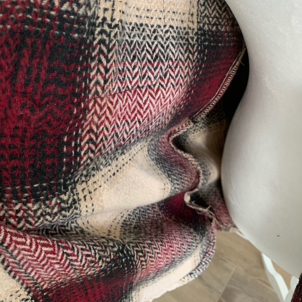 Brand new Fall Plaid Grunge Boyfriend Fit Coat Red - Picture 8 of 8